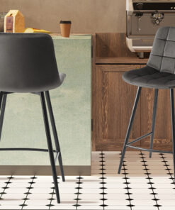 Barstoel Juta Fluweel Taupe