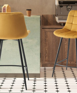 Barstoel Juta Fluweel Goud