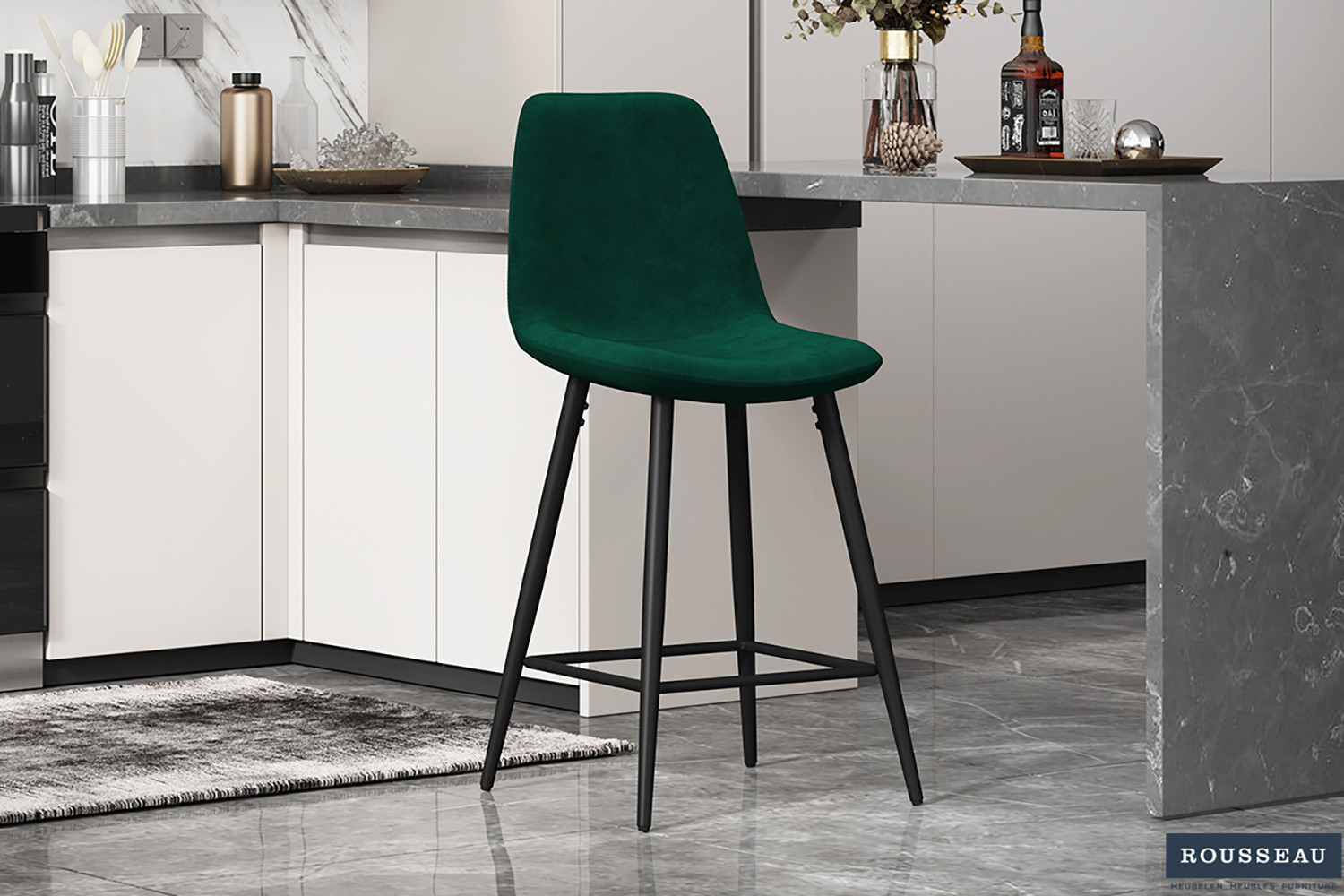 Counterstoel Boy – Fluweel Groen