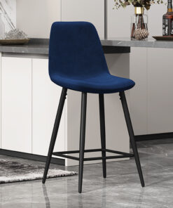 Counterstoel Boy fluweel donkerblauw