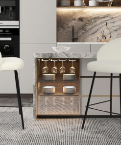 Barstoel June – Bouclé Wit