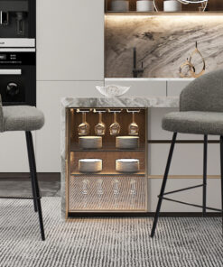 Counterstoel June Bouclé Grijs