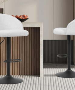 Barstoel Arda – Bouclé Wit