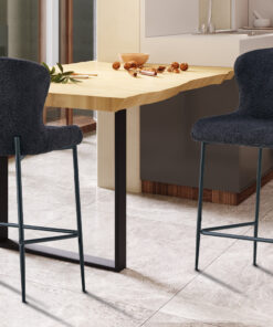 Barstoel Lisa – Bouclé Donkergrijs