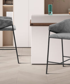 Counterstoel Hugo Ribstof Donkergrijs