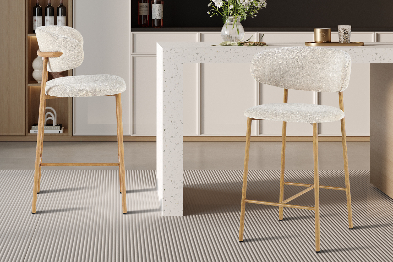 Counterstoel Coco Naturel Beige – Stof Raven 24