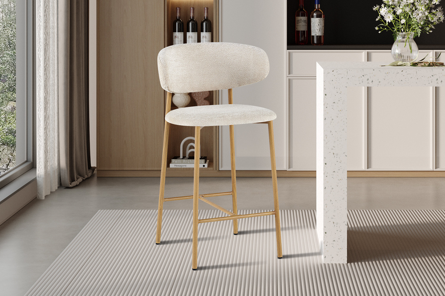 Counterstoel Coco Naturel Beige – Stof Raven 24 - Image 2