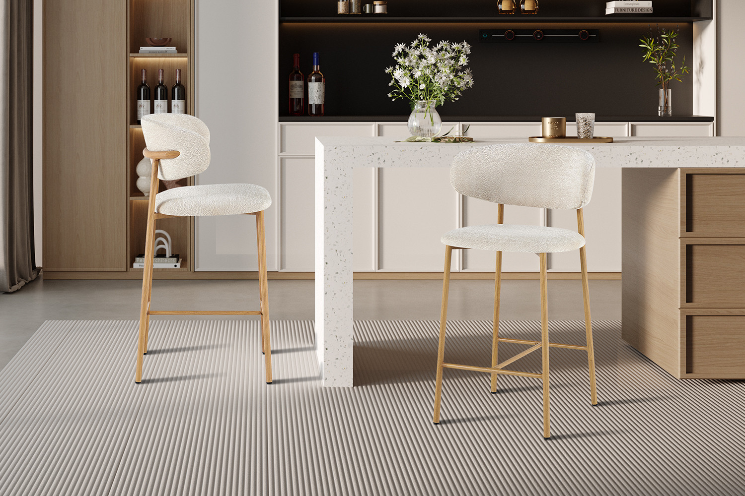 Counterstoel Coco Naturel Beige – Stof Raven 24 - Image 3