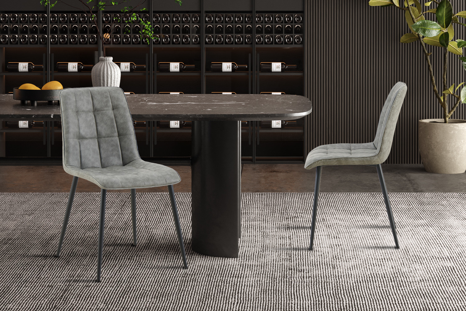 Stoel Furas – Vintage Kunstleer Grijs