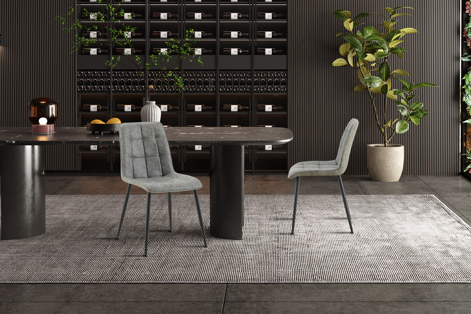 Stoel Furas – Vintage Kunstleer Grijs - Image 3