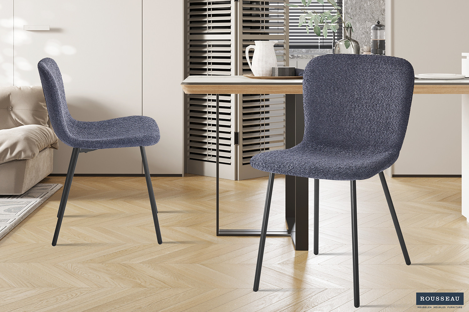 Stoel Susan – Bouclé Donkergrijs