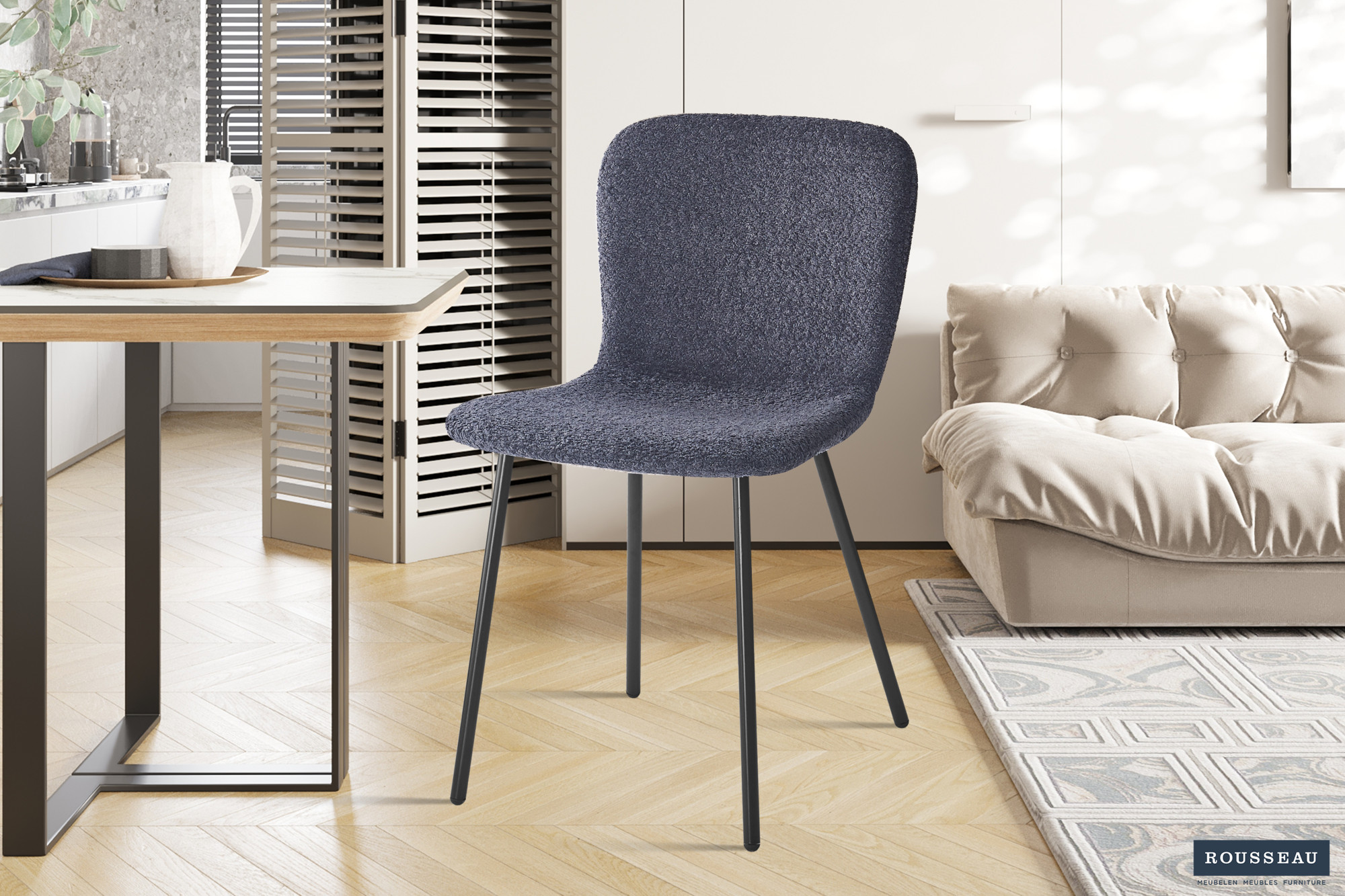 Stoel Susan – Bouclé Donkergrijs - Image 2
