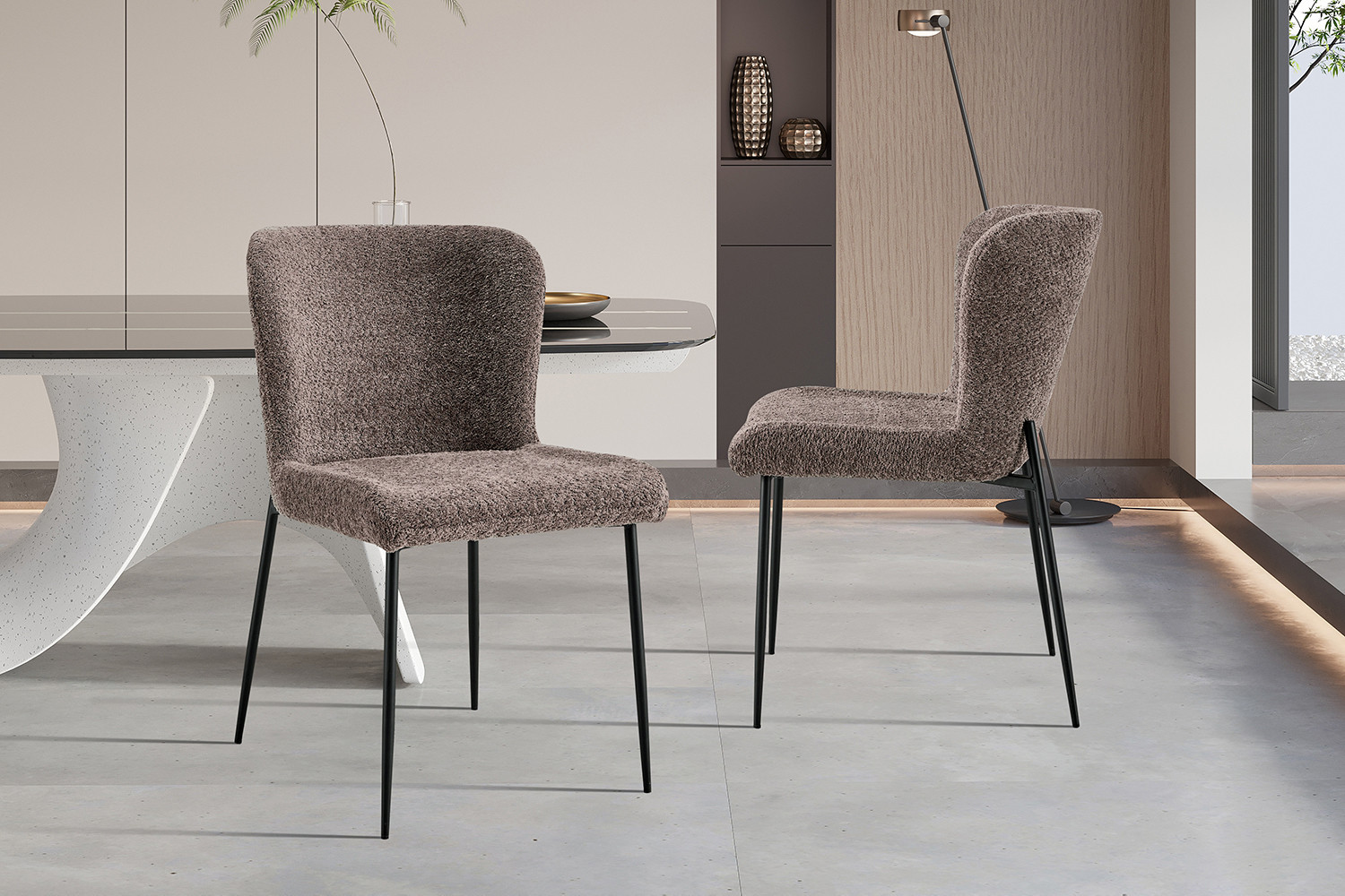 Stoel Lisa – Bouclé Zand