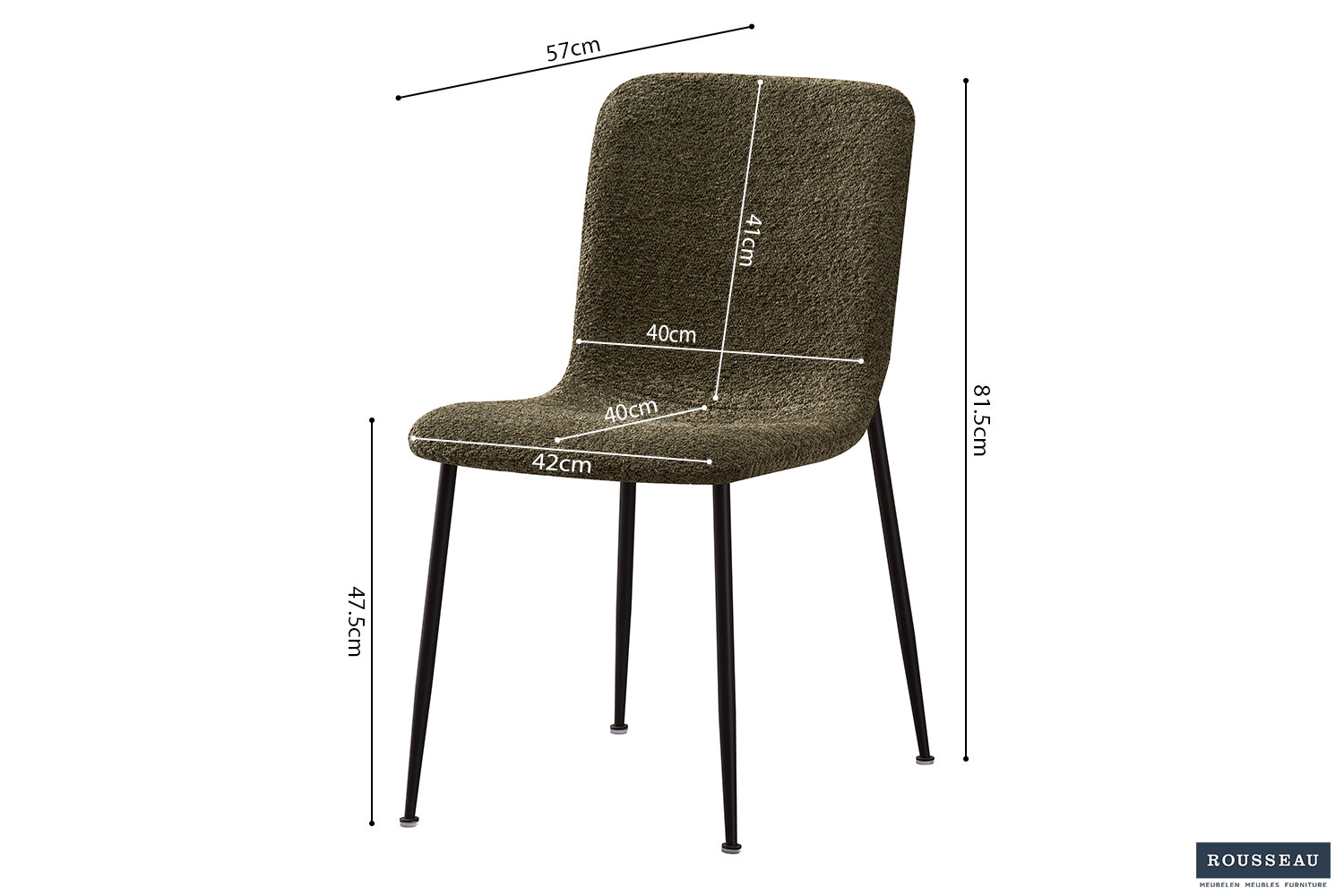 Stoel Alice – Bouclé Groen - Image 9