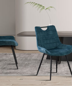 Stoel Nina – Fluweel Petrol