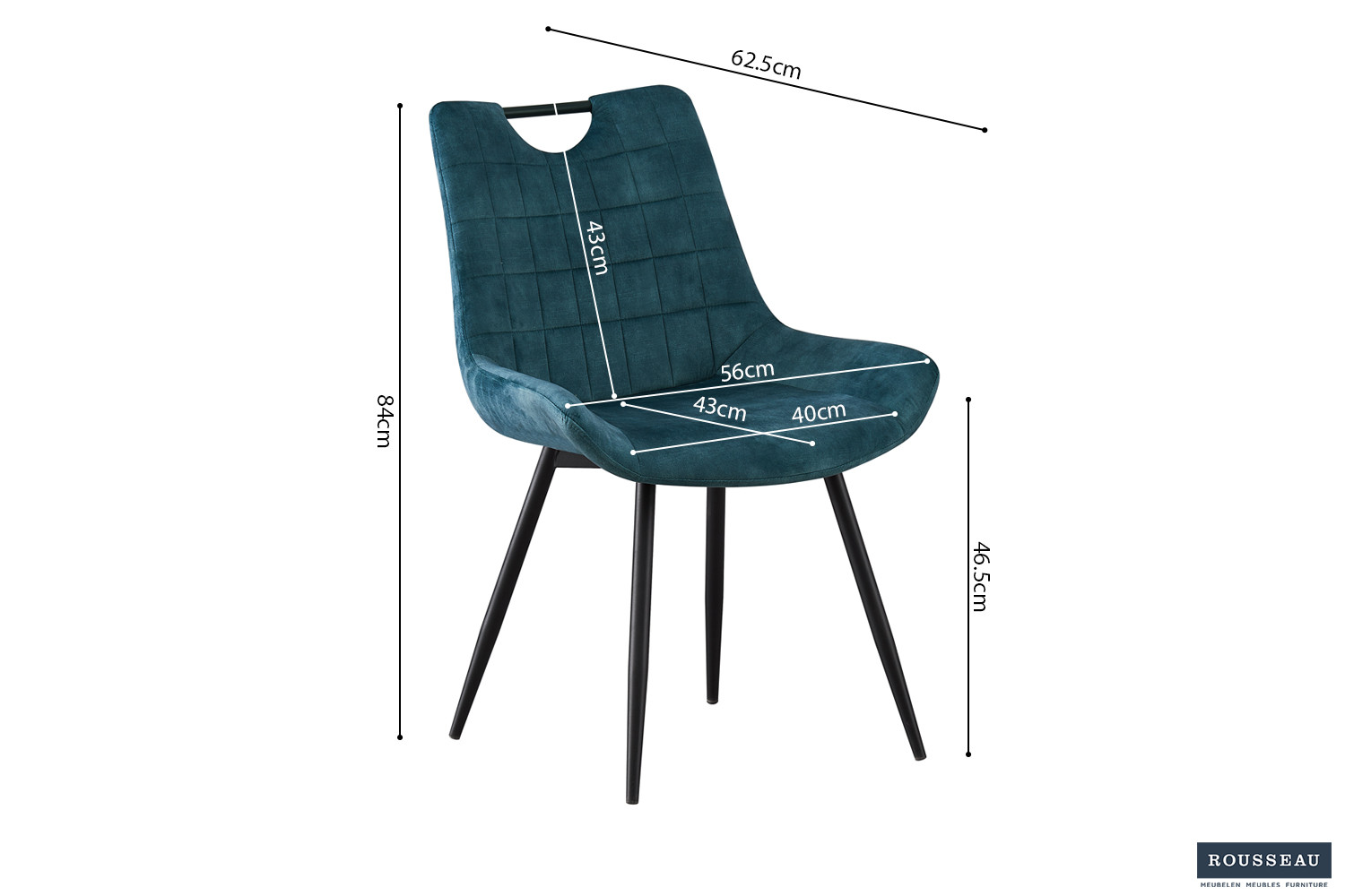 Stoel Nina – Fluweel Petrol - Image 9