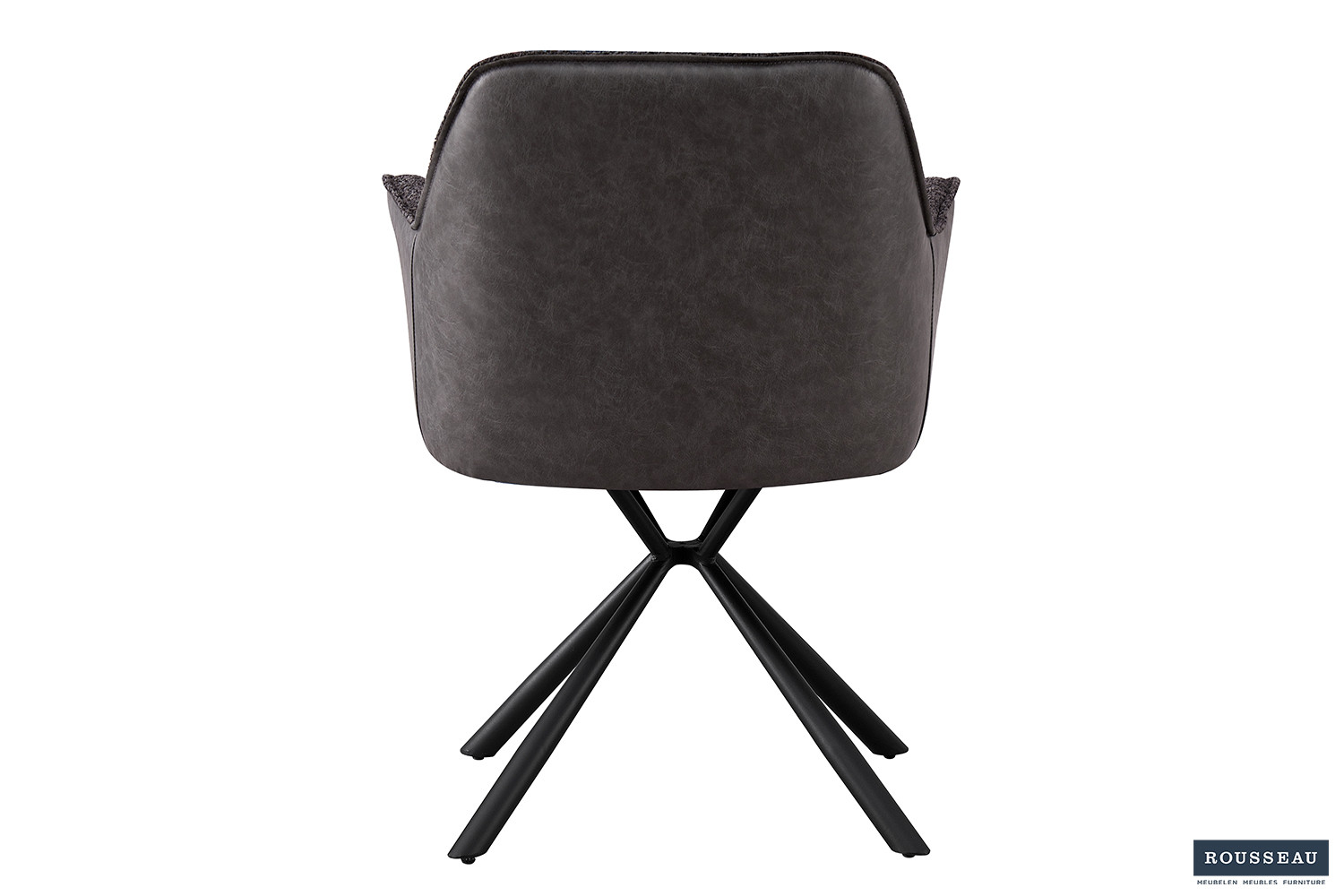 Stoel Lucie – Bouclé Grijs & Lichtgrijs PU - Image 6