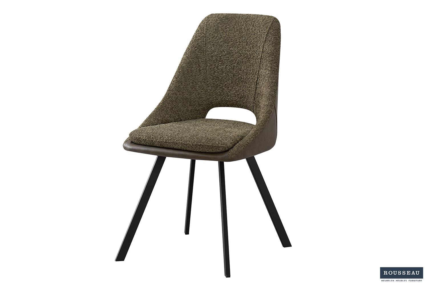 Stoel Filou – Bouclé Groen met PU Rug - Image 4