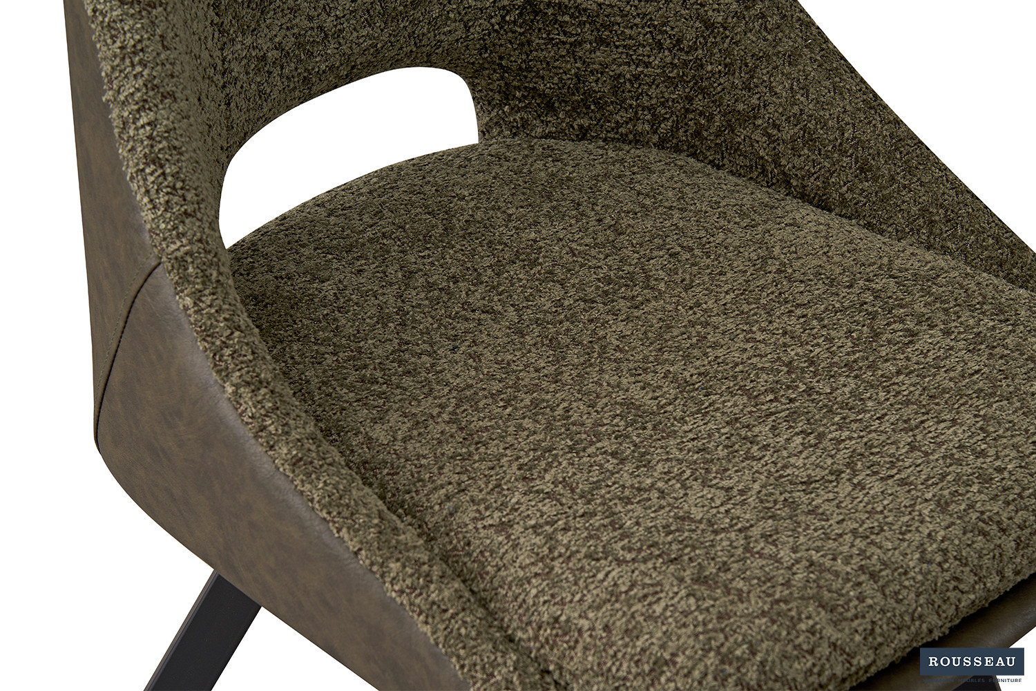 Stoel Filou – Bouclé Groen met PU Rug - Image 7