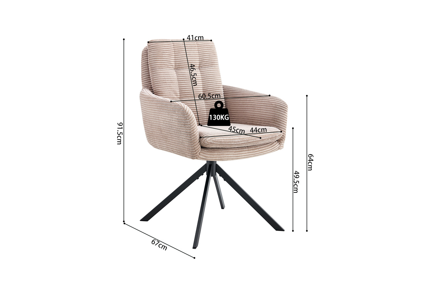 Stoel Luna Draaibaar Zand – Fabb Hyper - Image 11