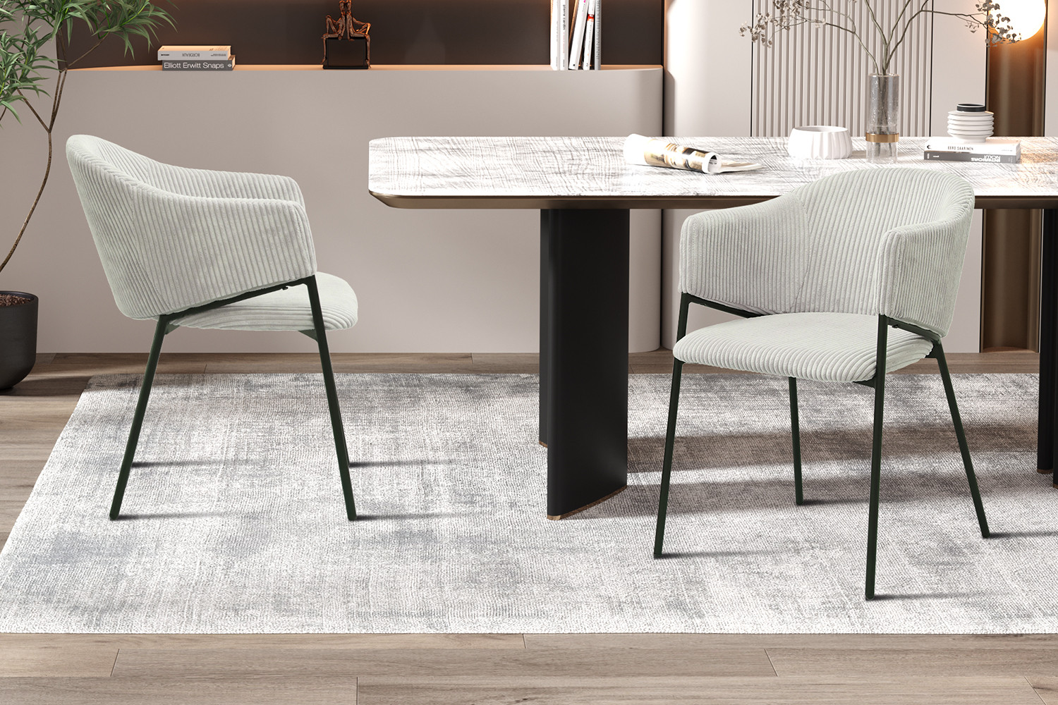 Stoel Hugo – Ribfluweel Lichtgrijs