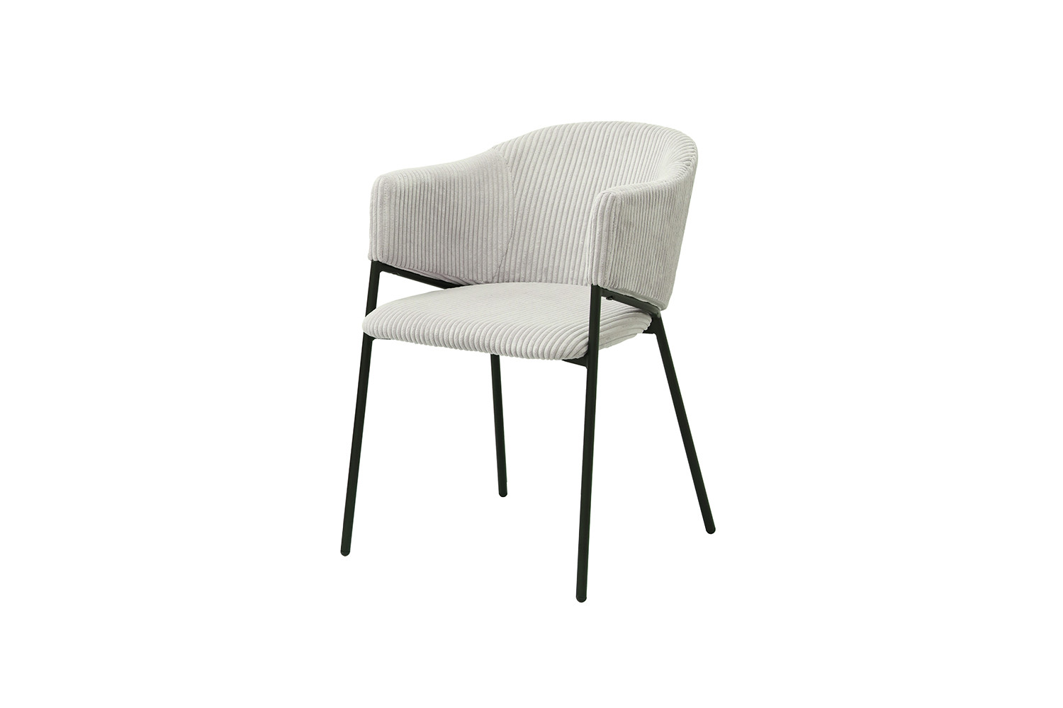 Stoel Hugo – Ribfluweel Lichtgrijs - Image 5