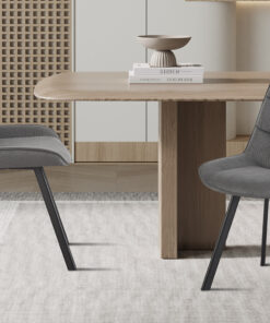 Stoel Amelie ribfluweel grijs