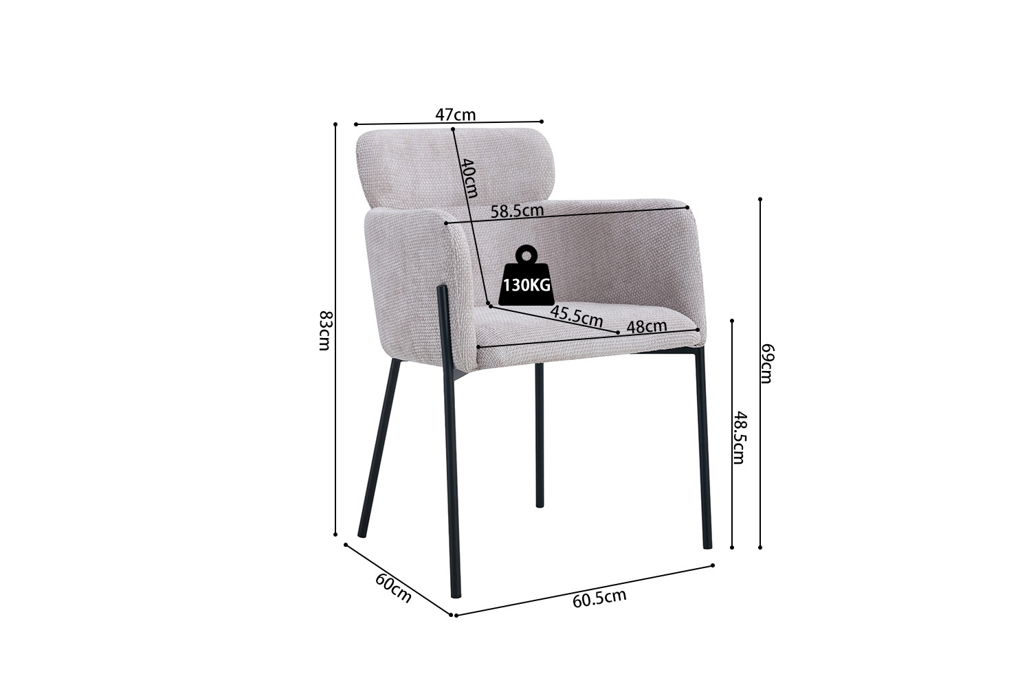 Stoel Naomi – Stof Beige - Image 11