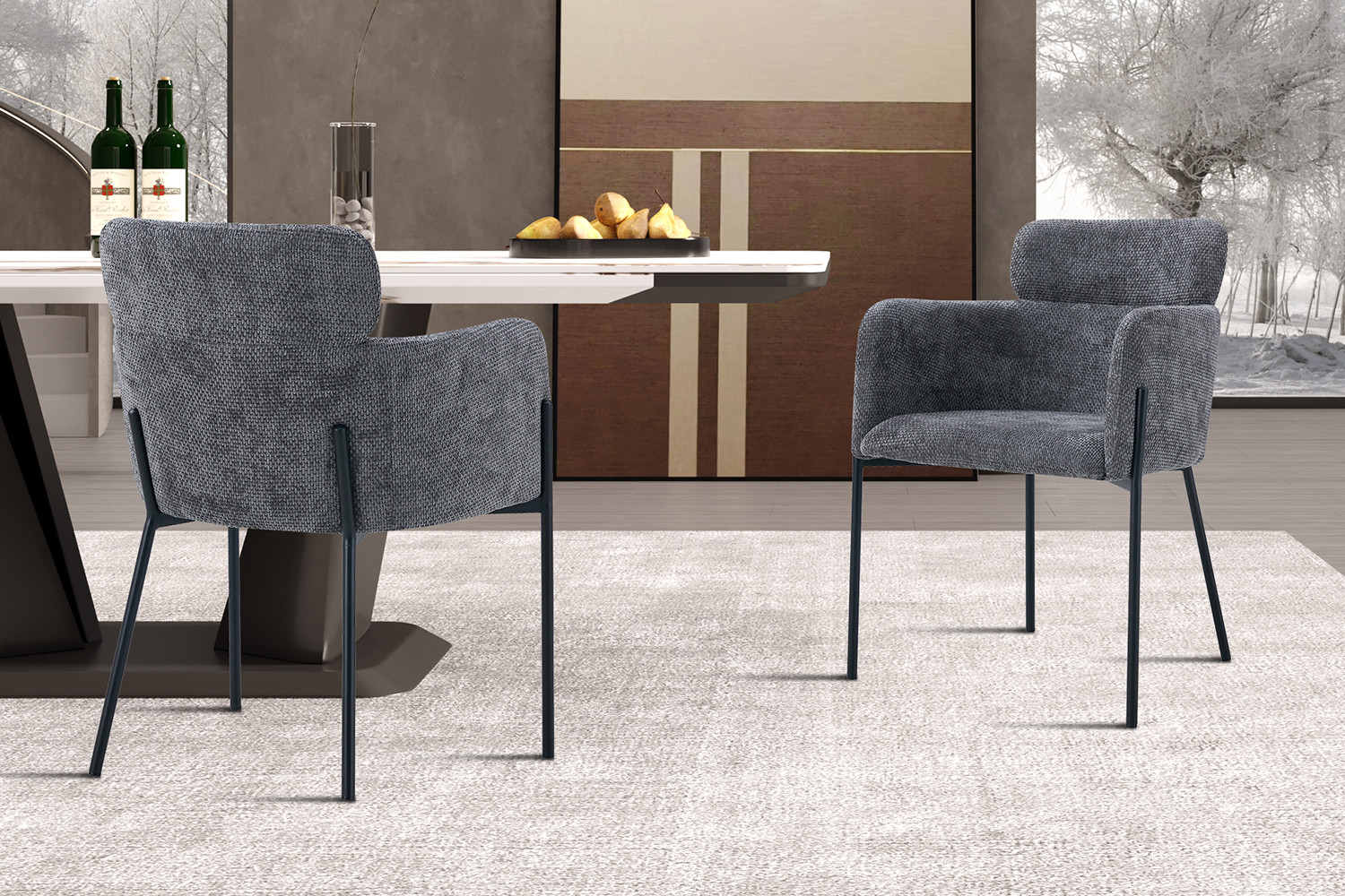 Stoel Naomi – Stof Grijs