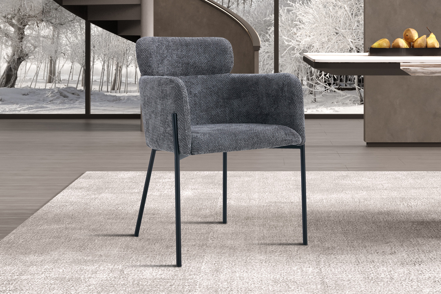 Stoel Naomi – Stof Grijs - Image 2