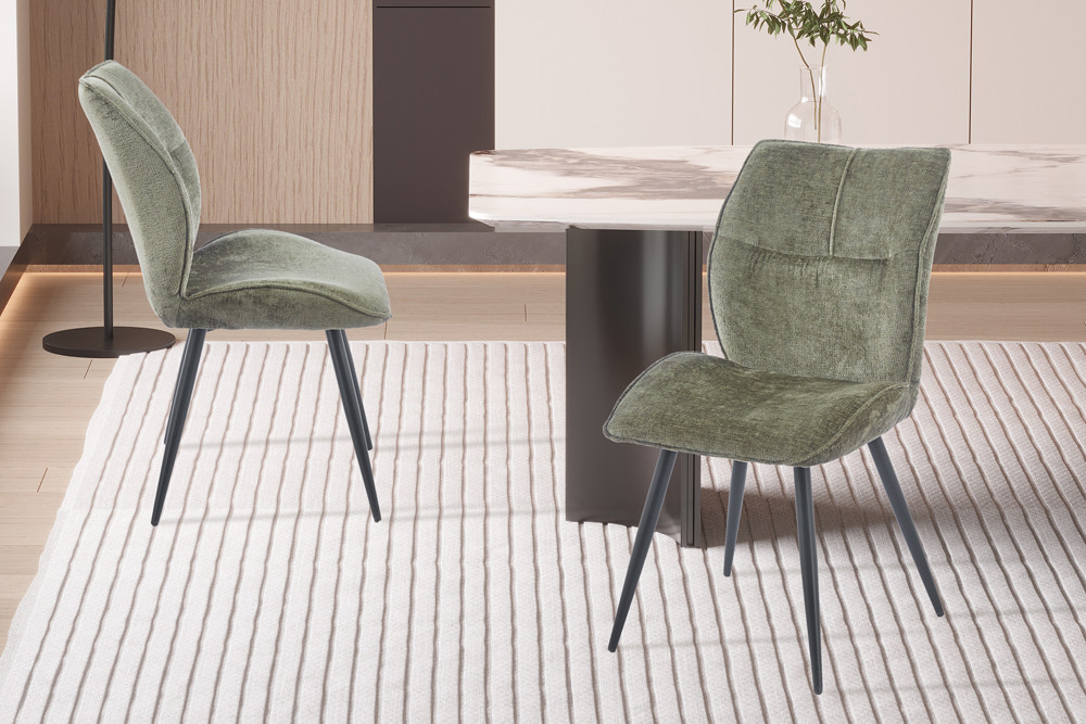 Stoel Faye stof groen