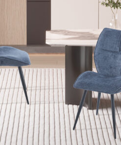 Stoel Faye stof blauw