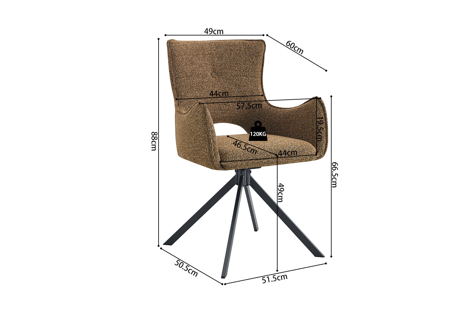 Stoel Billy Draaibaar Roest – Ote Harper - Image 9