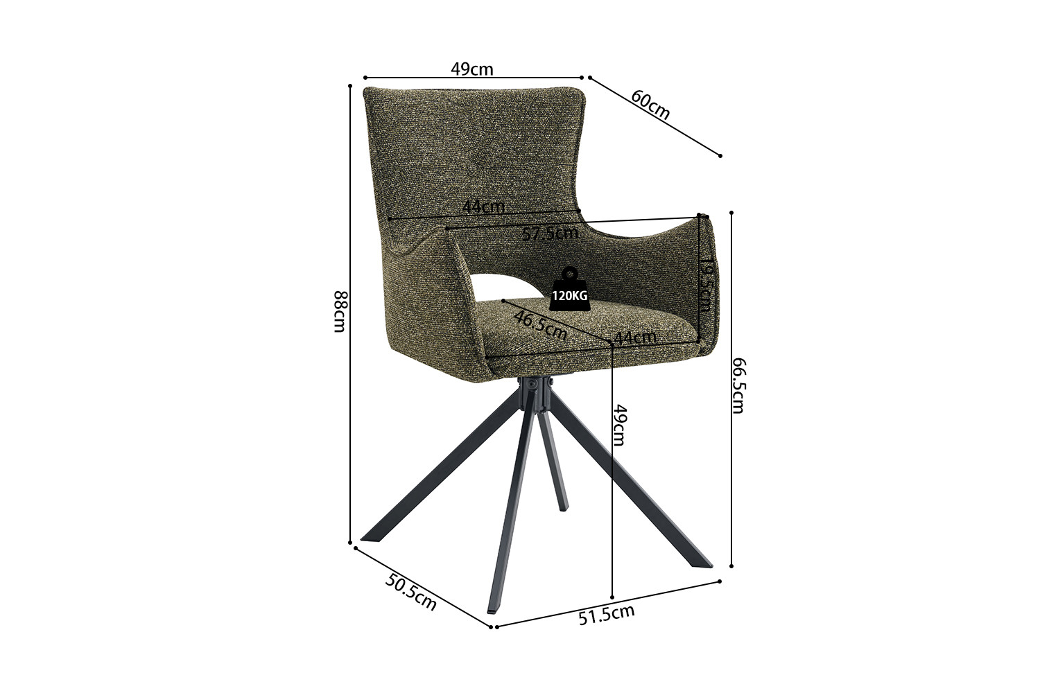 Stoel Billy – Draaibaar Groen - Image 9