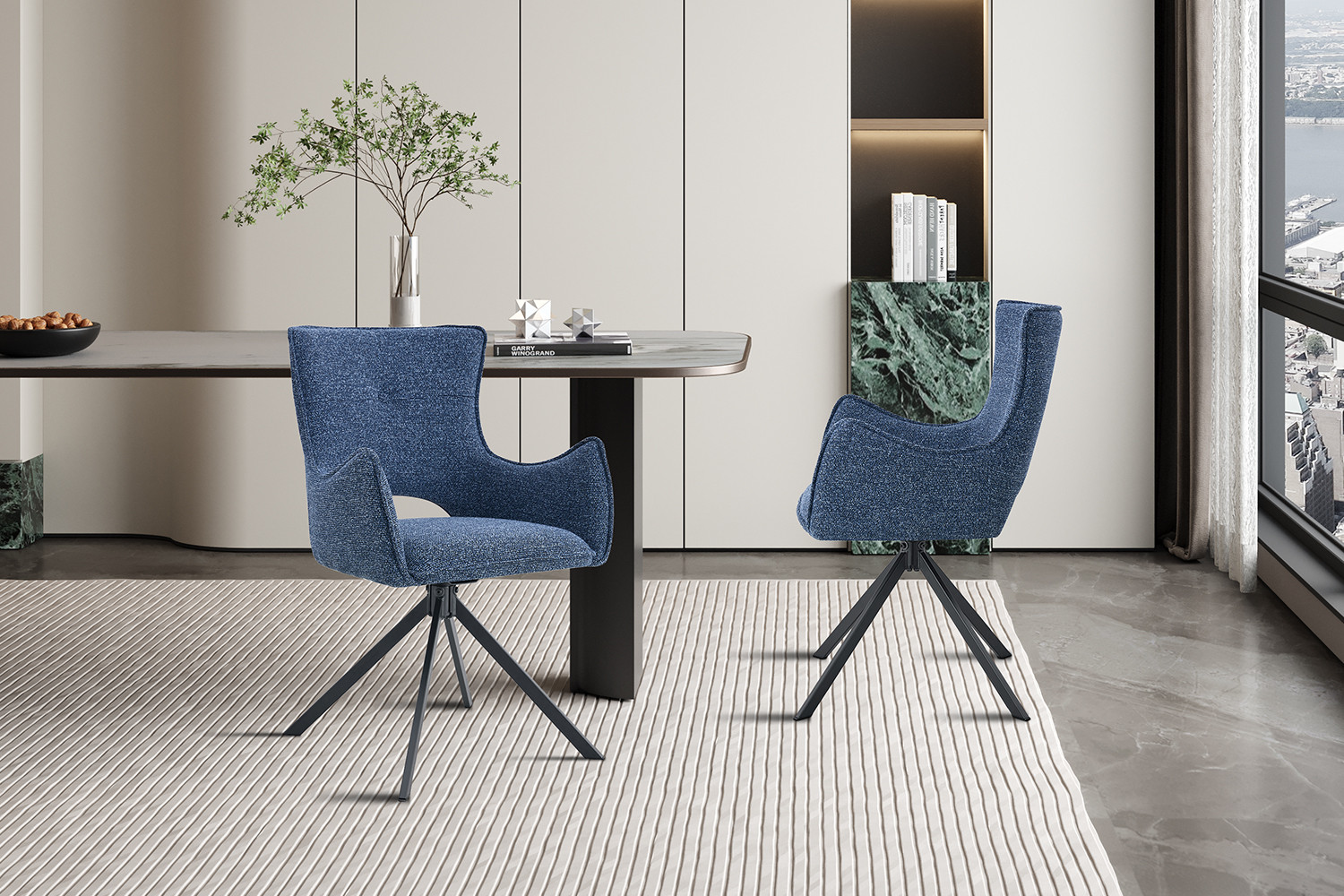 Stoel Billy Draaibaar Blauw – Ote Harper - Image 3