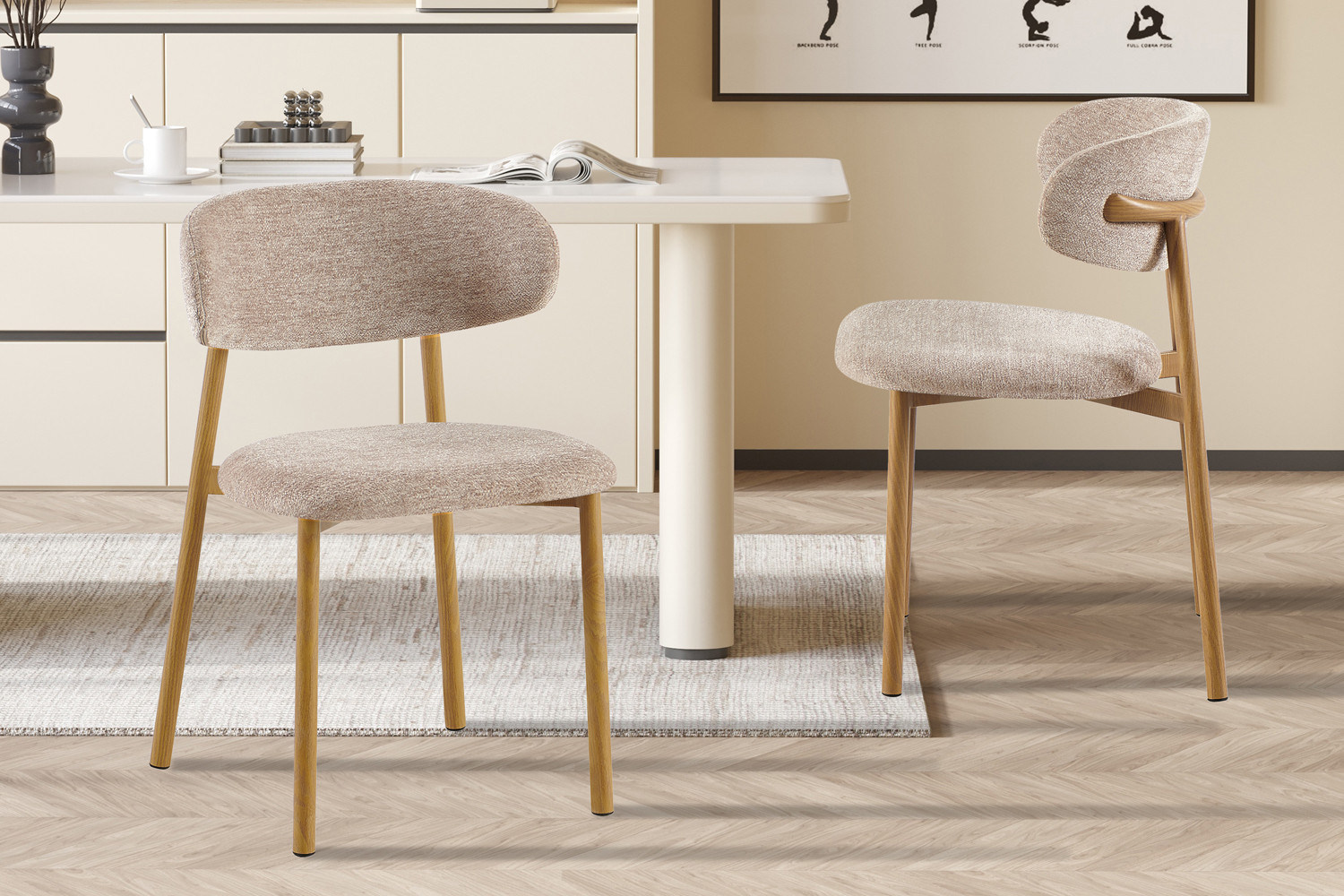 Stoel Coco naturel stof zand