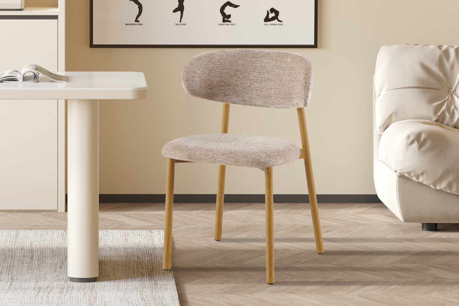 Stoel Coco naturel stof zand - Image 2