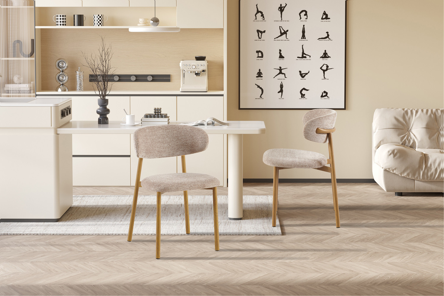 Stoel Coco naturel stof zand - Image 3