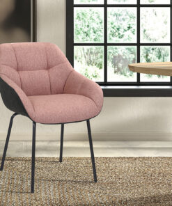 Stoel Sem – Roze Stof met PU Rug