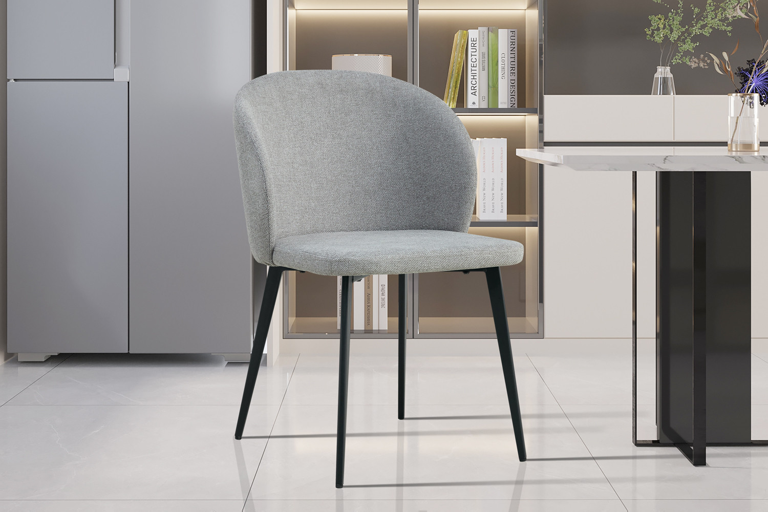 Stoel Toledo – Stof Lichtgrijs - Image 2