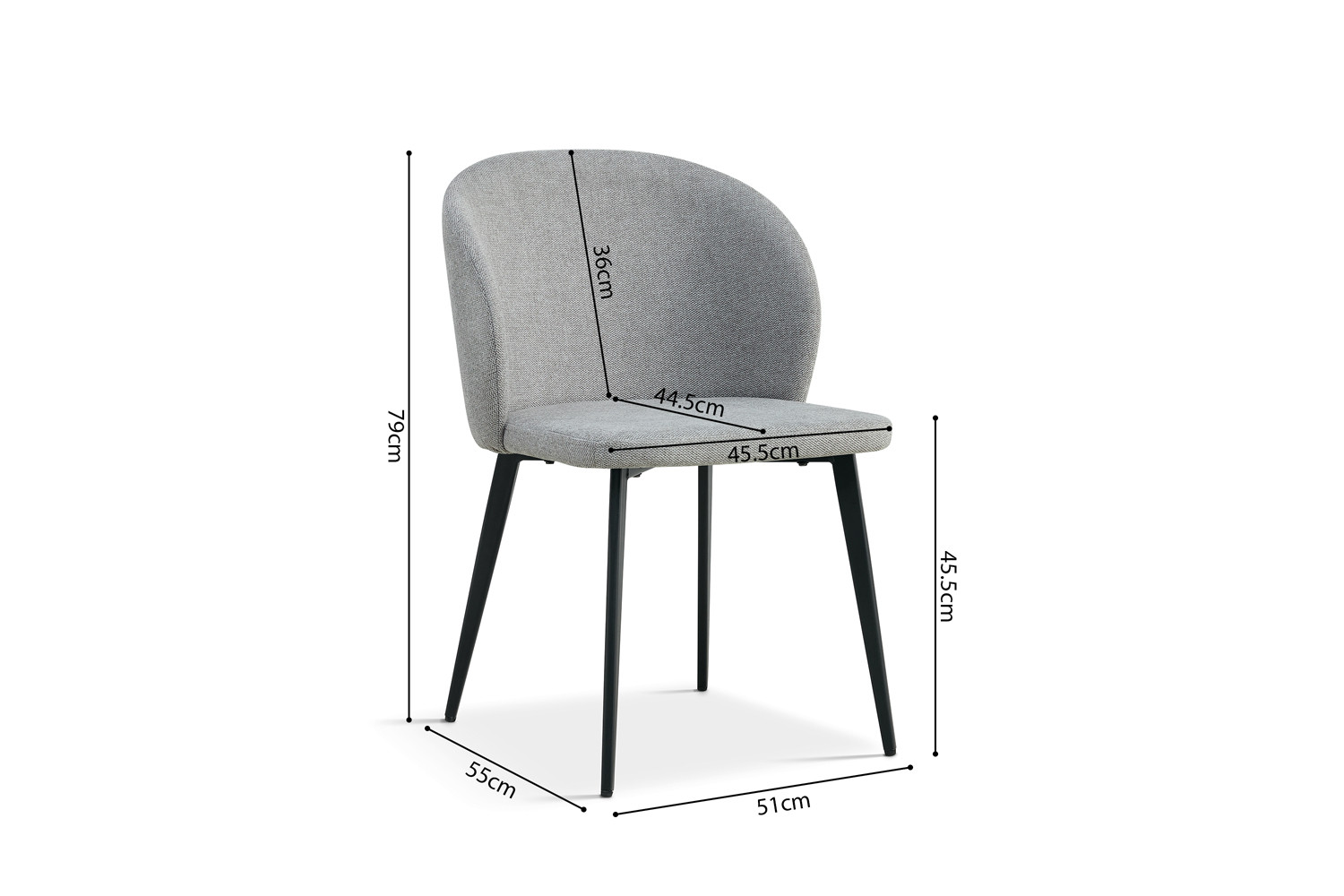 Stoel Toledo – Stof Lichtgrijs - Image 8