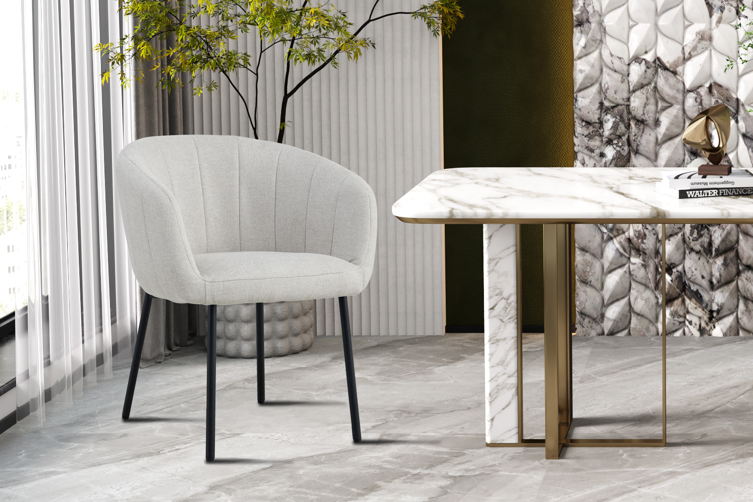 Stoel Sevilla – Stof Beige - Image 2