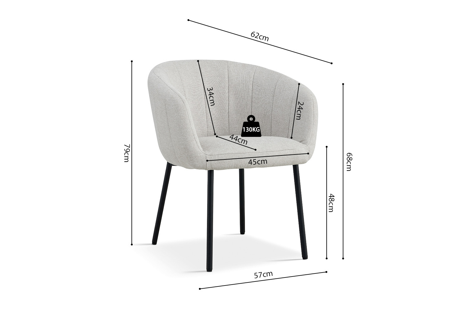 Stoel Sevilla – Stof Beige - Image 8