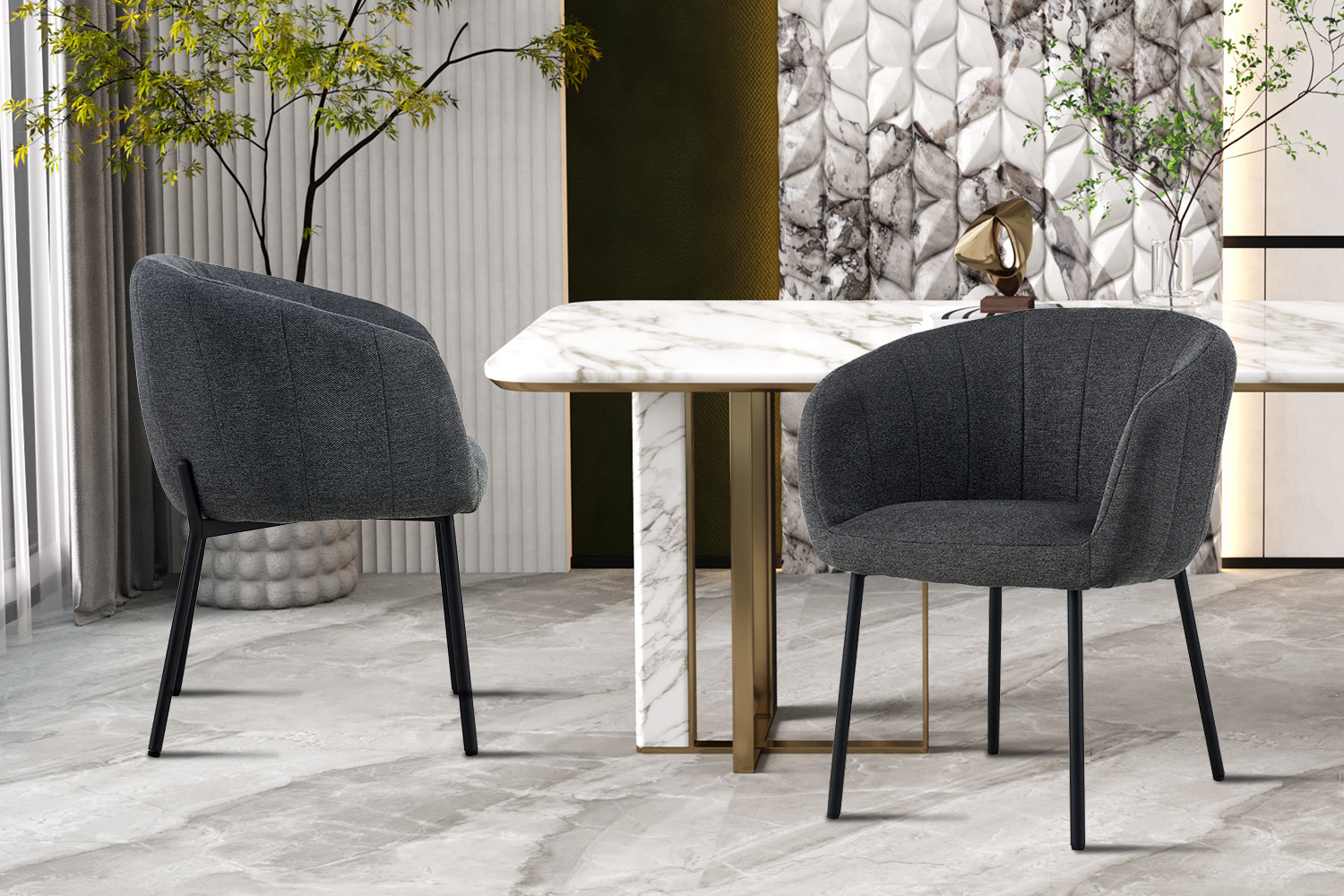 Stoel Sevilla – Stof Donkergrijs