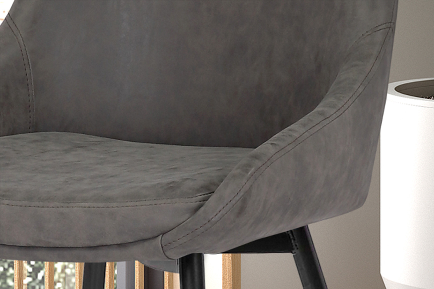 Stoel Mirano – PU Lichtgrijs - Image 3